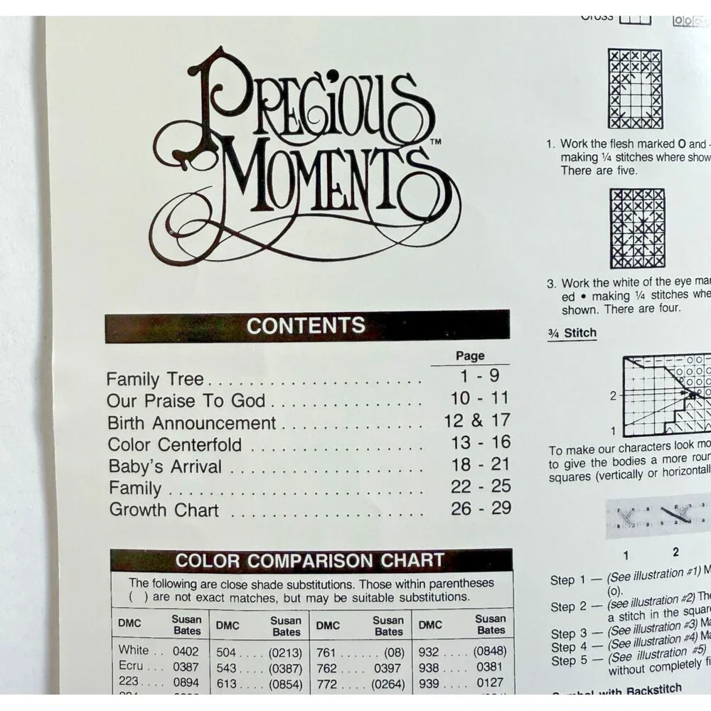 Cross Stitch Precious Moments Pattern Book Baby Book PM-8 Gloria & Pat